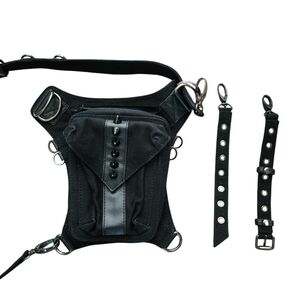 Jungle Tribe Nite Rider Studded Black Canvas Holster and Hip Bag